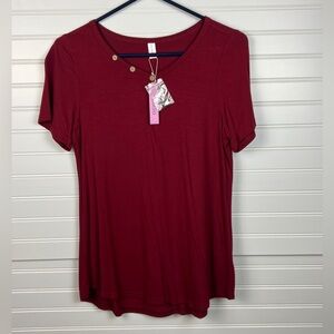 Women's Niloufo Red Short Sleeve Top